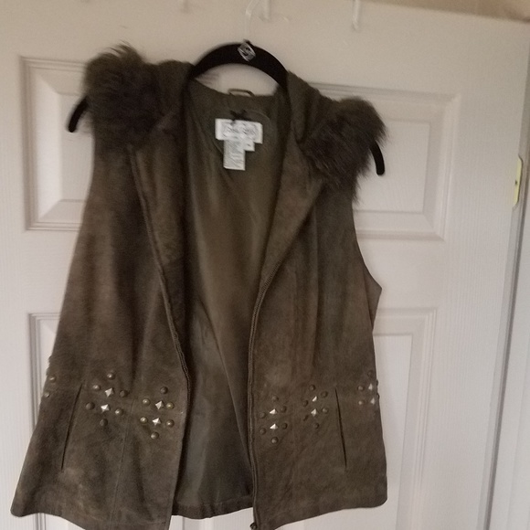 genuine leather suede vest women size M - Picture 3 of 8